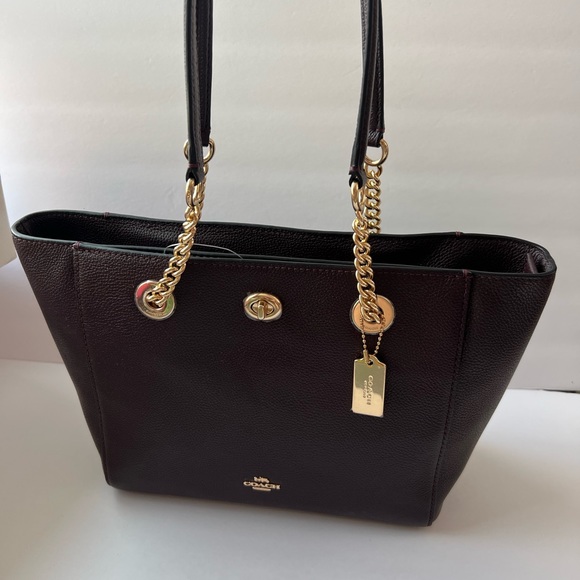 NWT COACH CHAIN TOTE HANDBAG  PURSE - Picture 3 of 7